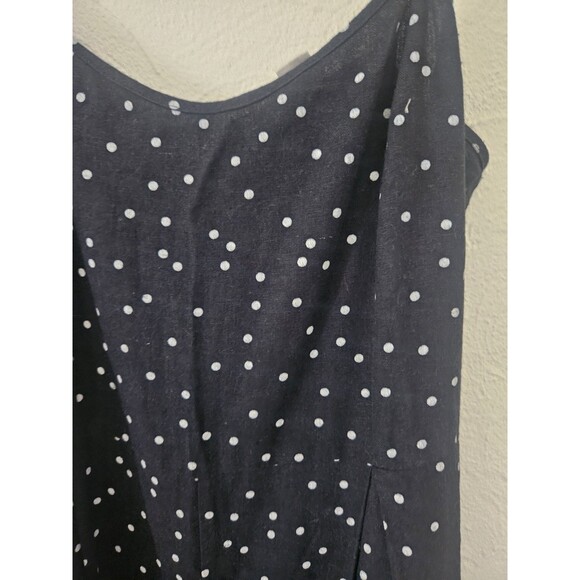 Roxy Polk A Dot Blk White Wide-Leg Jumpsuit M - Picture 3 of 6